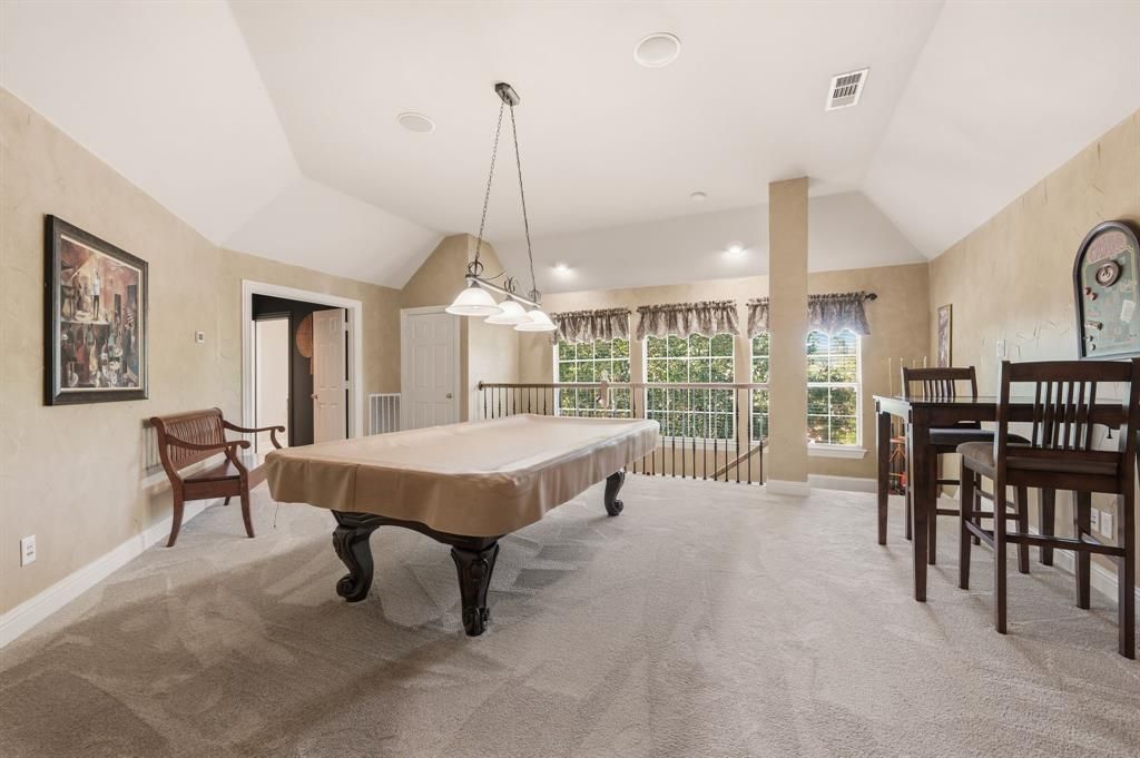 Game room with billiards